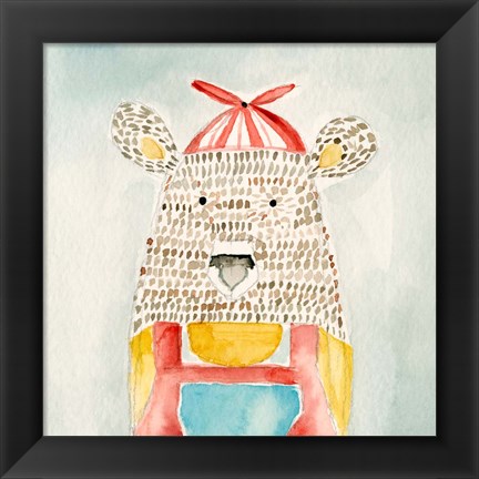 Framed Deanie Beanie Bear Print