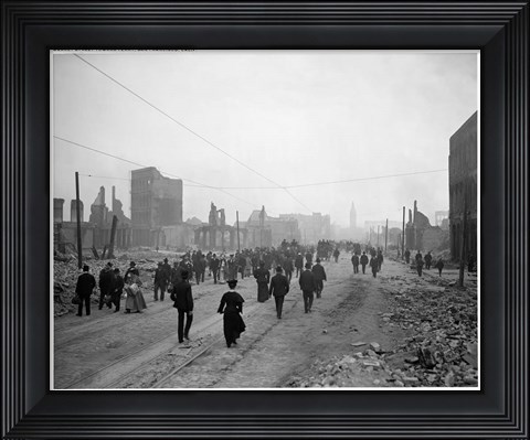 Framed Market Street Post Earthquake Print