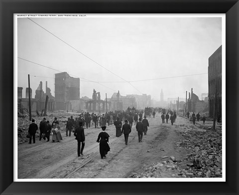 Framed Market Street Post Earthquake Print