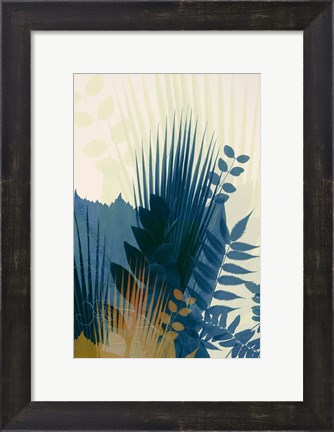 Framed Welcome to the Jungle, Blue 1 Print