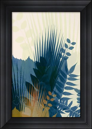 Framed Welcome to the Jungle, Blue 1 Print