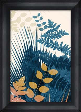 Framed Welcome to the Jungle, Blue 5 Print