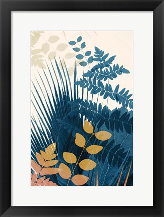 Framed Welcome to the Jungle, Blue 5 Print