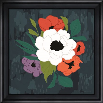 Framed Bright Floral I Print
