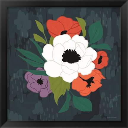 Framed Bright Floral I Print