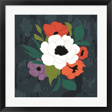 Framed Bright Floral I Print