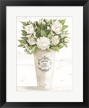 Framed Les Fleurs Pivoines Print