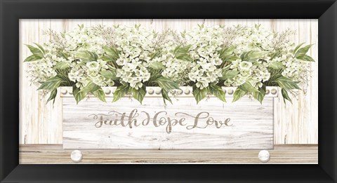 Framed Faith Hope Love Wood Box Print