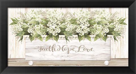 Framed Faith Hope Love Wood Box Print