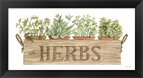 Framed Crate of Herbs Print