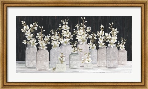 Framed Spring Blooms in a Row Print