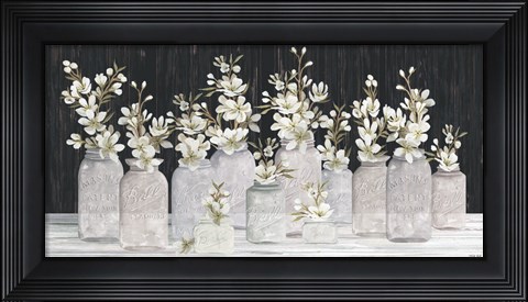 Framed Spring Blooms in a Row Print