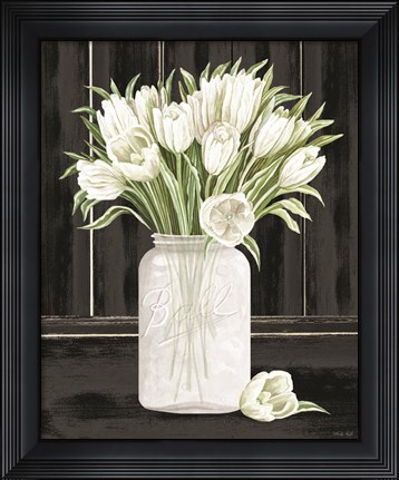 Framed Tulips in a Jar Print