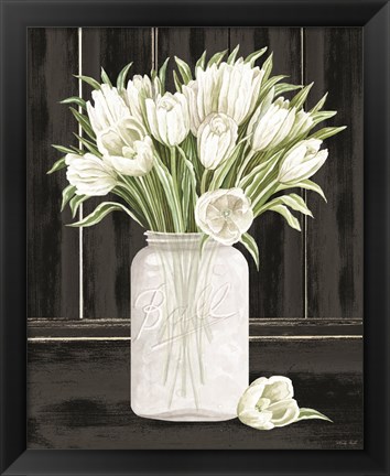 Framed Tulips in a Jar Print