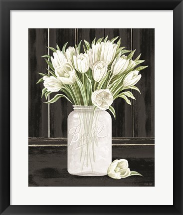 Framed Tulips in a Jar Print