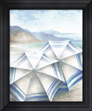 Framed Coastal Umbrellas Print