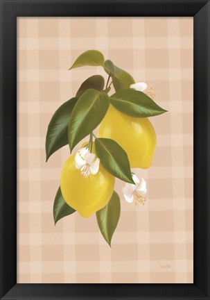 Framed Lemon Botanical I Print