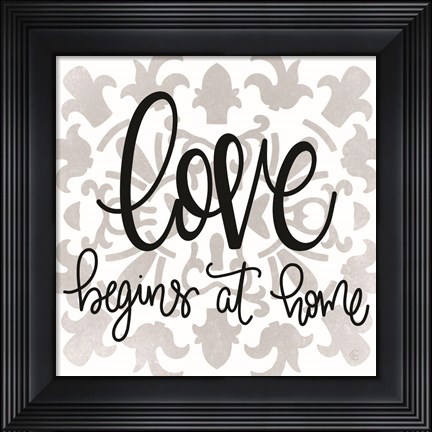 Framed Love Begins at Home Print