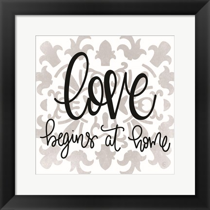Framed Love Begins at Home Print