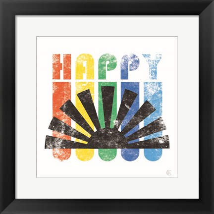 Framed Happy Retro Print