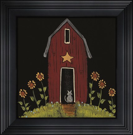 Framed Cat Barn Print
