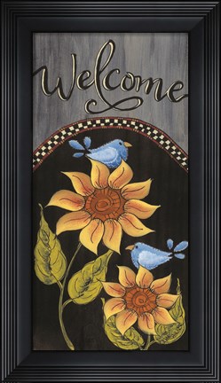 Framed Bluebird Welcome Print