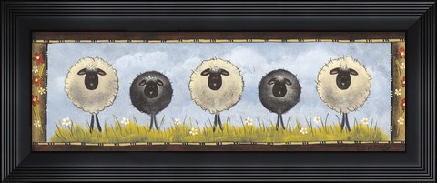 Framed Sheep in the Meadow Print