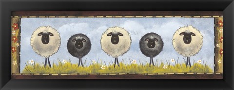 Framed Sheep in the Meadow Print