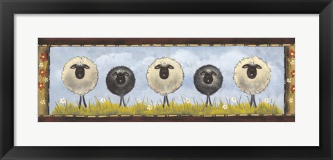Framed Sheep in the Meadow Print