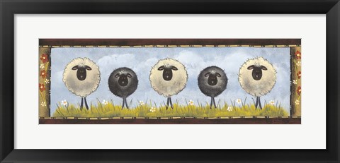 Framed Sheep in the Meadow Print