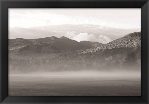 Framed Foggy Morning Mountains Print