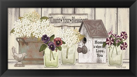 Framed Farmhouse Flowers Print