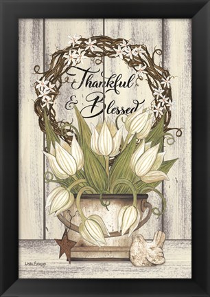 Framed Thankful &amp; Blessed Print