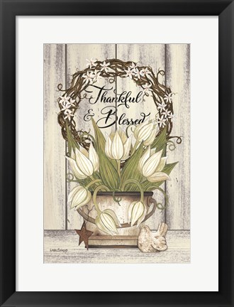 Framed Thankful &amp; Blessed Print