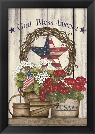 Framed God Bless America Still Life Print