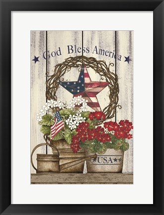 Framed God Bless America Still Life Print