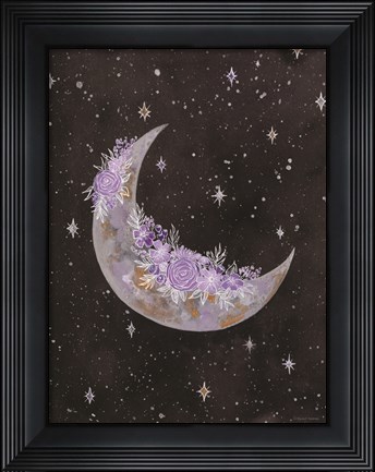 Framed Purple Flowers on the Moon Print
