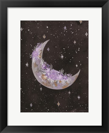 Framed Purple Flowers on the Moon Print