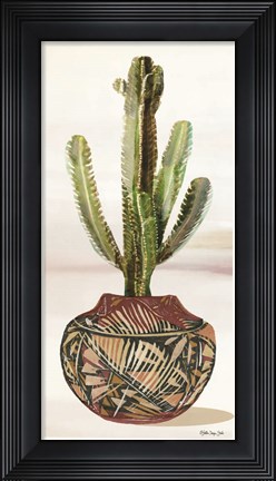 Framed Cactus in Pot 1 Print