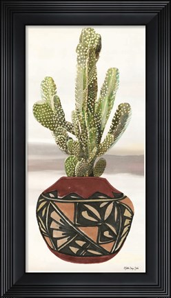 Framed Cactus in Pot 2 Print