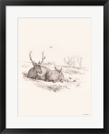 Framed Reindeer Chilling Print