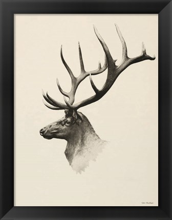 Framed Mountain Reindeer Print