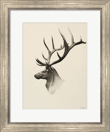 Framed Mountain Reindeer Print