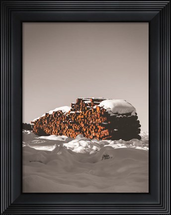 Framed Logs in Snow Print