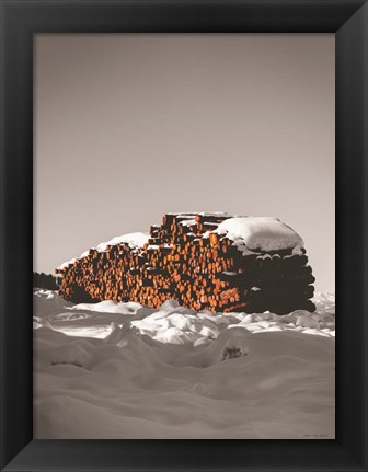 Framed Logs in Snow Print