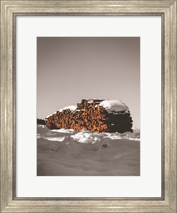 Framed Logs in Snow Print