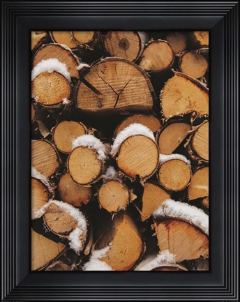 Framed Wood Pile Print