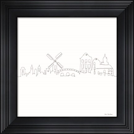 Framed One Line Amsterdam Print