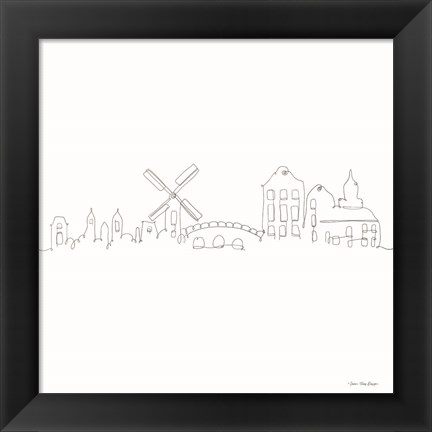 Framed One Line Amsterdam Print