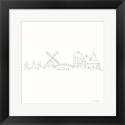 Framed One Line Amsterdam Print